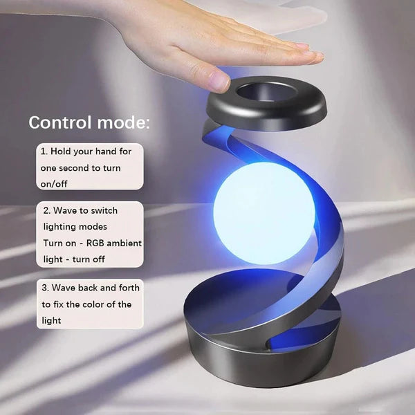 Rotating Suspension RGB LED Lamp with Wireless Charger & Gesture Control