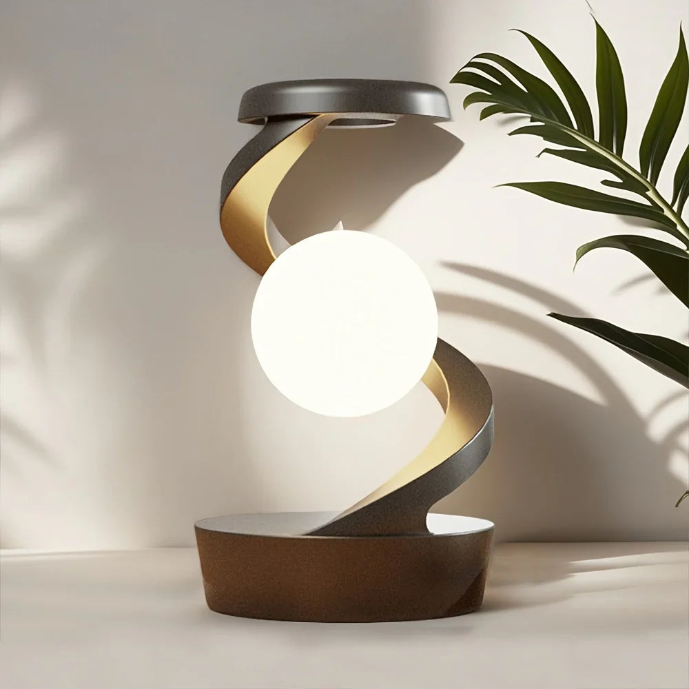 Rotating Suspension RGB LED Lamp with Wireless Charger & Gesture Control